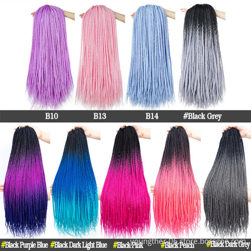 High Temperature Fiber Synthetic Wholesale Box Braids Crochet Twist Synthetic Hair For Braiding